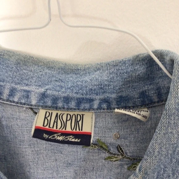 Bill Blass vest women xl denim embroidered vintage - Picture 4 of 7